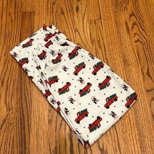 Disney Mickey Mouse Holiday Red and White Pajama Pants Festive Flannel Kids 12